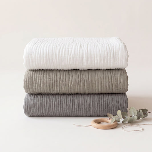 Organic Muslin Swaddle Set - 3-Pack Solid 47''x47''