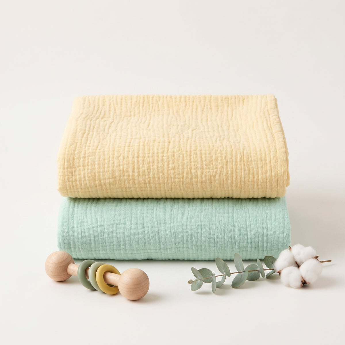 Organic Muslin Receiving Blanket Set – 2-Pack Solid (27.5" x 31.5")
