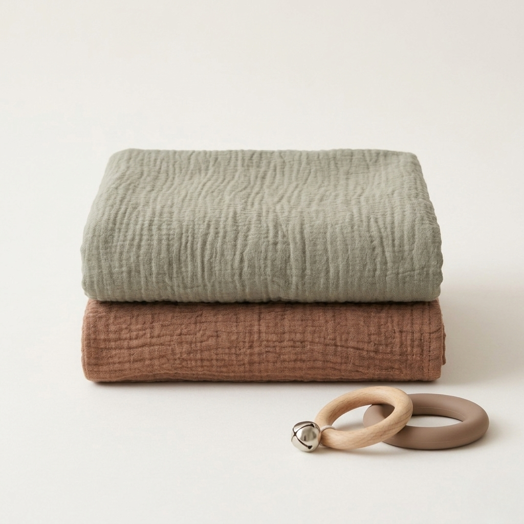 Organic Muslin Receiving Blanket Set – 2-Pack Solid (27.5" x 31.5")