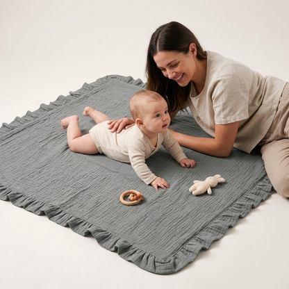 Organic 4-Layer Boho Blanket - Solid