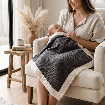 Organic 4-Layer  Signature Mini Blanket - Contrast
