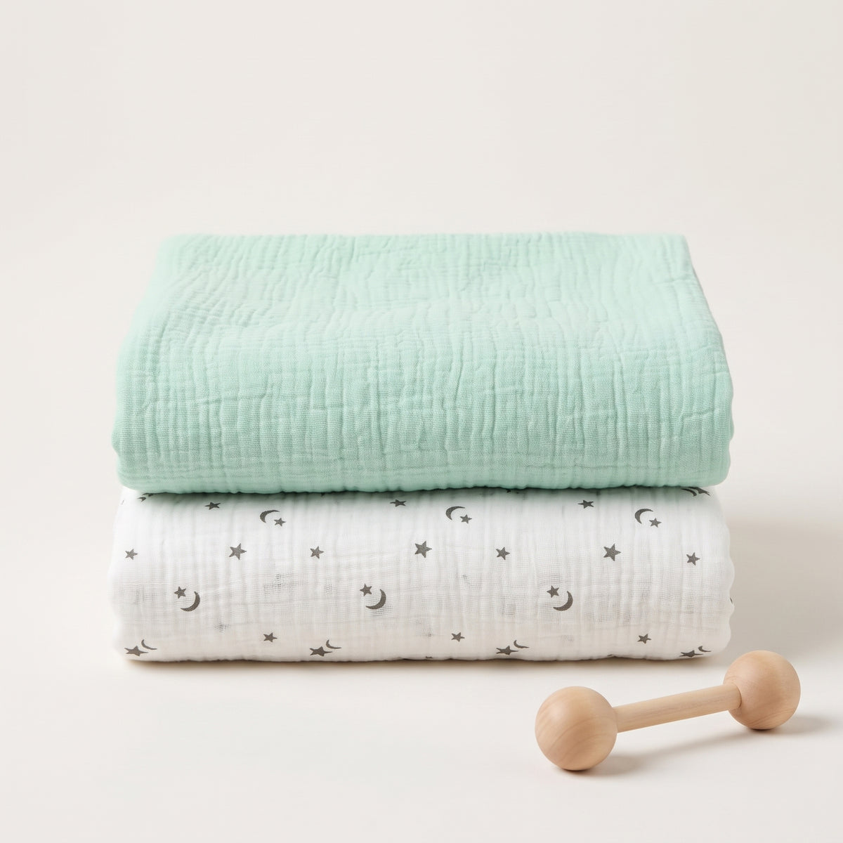 Organic Muslin Receiving Blanket Set 2‑Pack Mix 27.5" x 31.5"