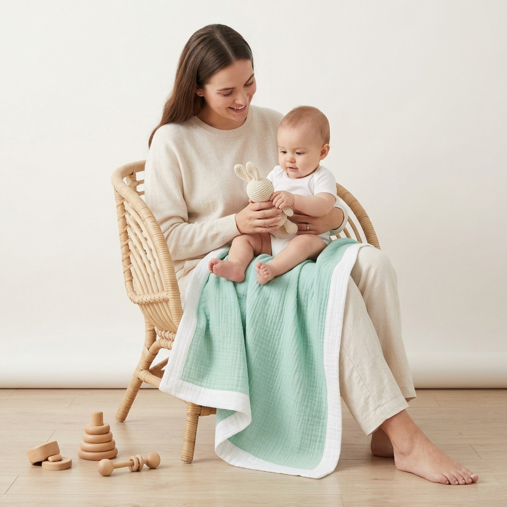 Organic 4-Layer Signature Blanket - Contrast