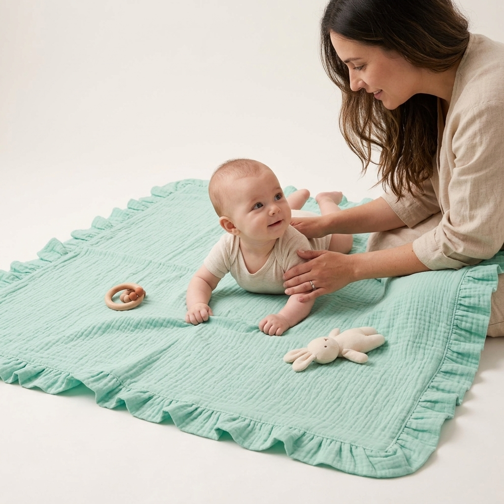 Organic 4-Layer Boho Blanket - Solid