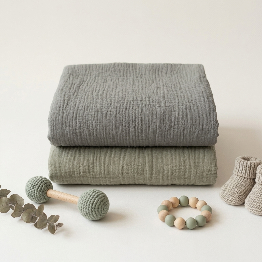 Organic Muslin Receiving Blanket Set – 2-Pack Solid (27.5" x 31.5")