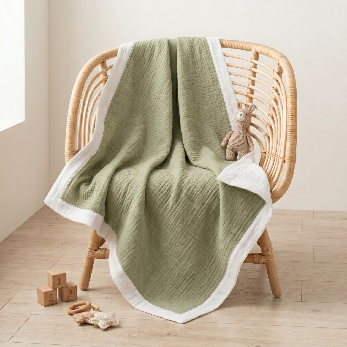 Organic 4-Layer Signature Blanket - Contrast