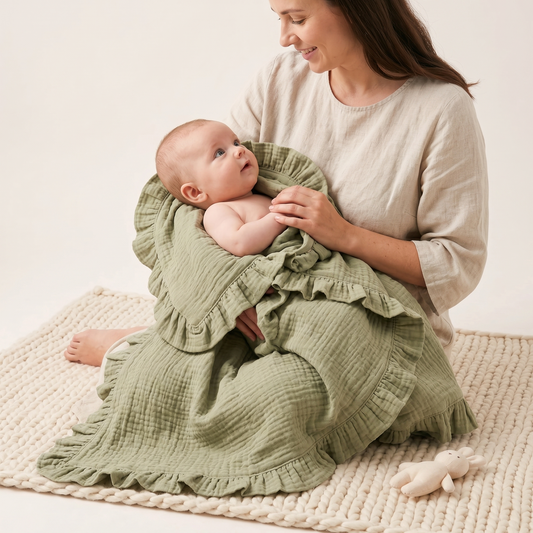 Organic 4-Layer Boho Blanket - Solid
