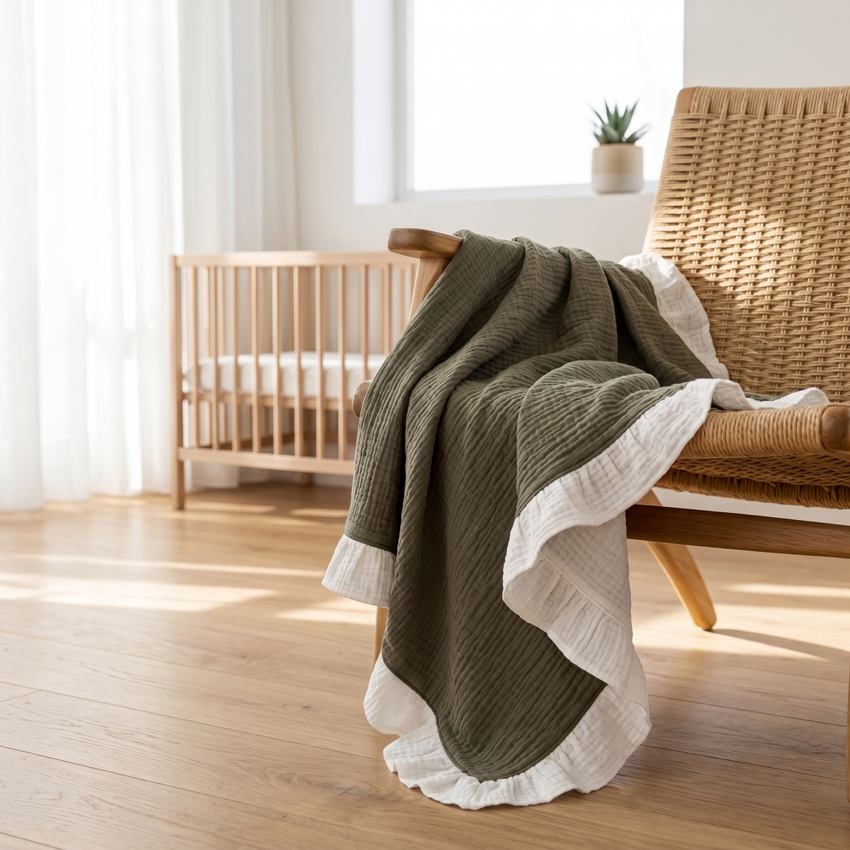 Organic 4-Layer Boho Blanket - Two-Tone
