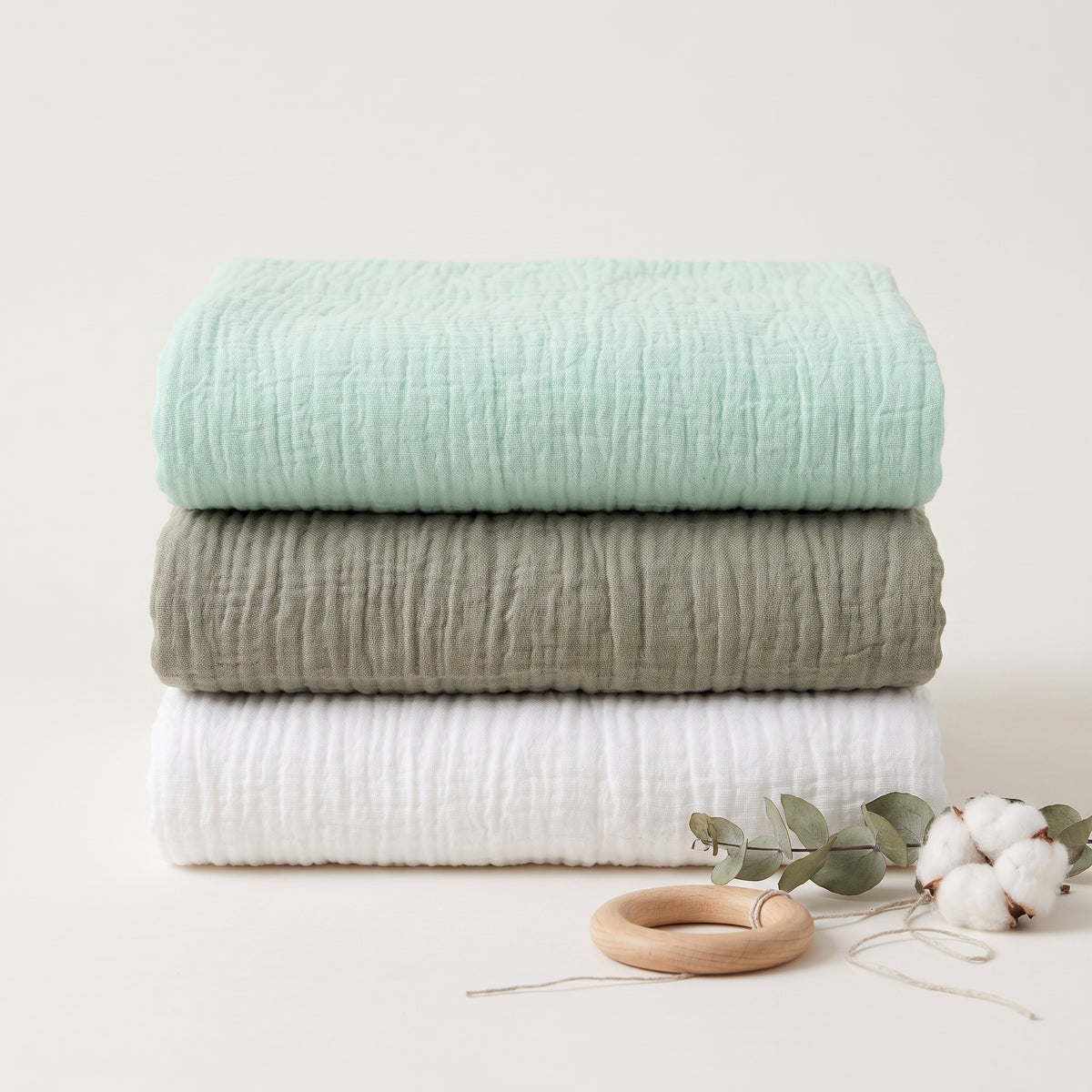 Organic Muslin Swaddle Set - 3-Pack  Solid  47''x47''