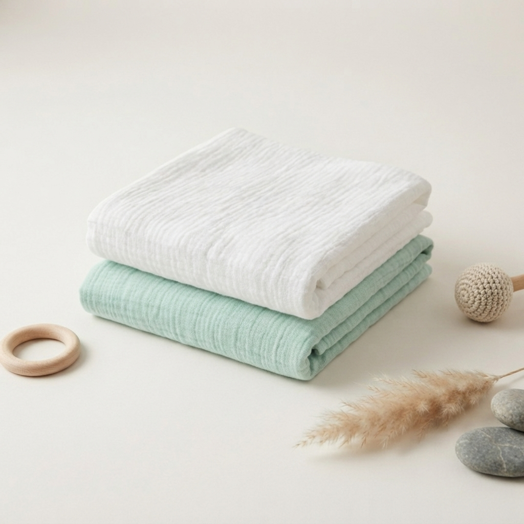 Organic Muslin Receiving Blanket Set – 2-Pack Solid (27.5" x 31.5")