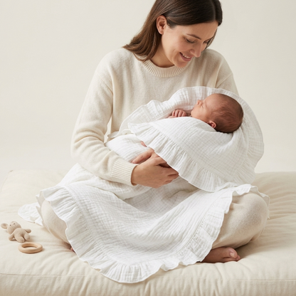 Organic 4-Layer Boho Blanket - Solid
