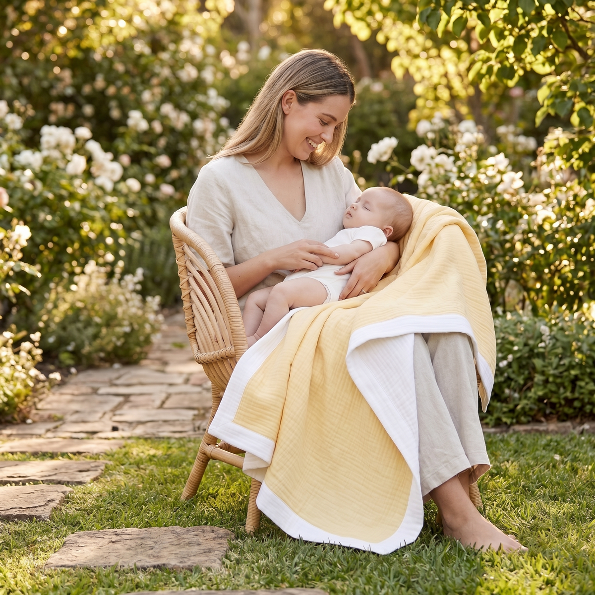 Organic 4-Layer Signature Blanket - Contrast