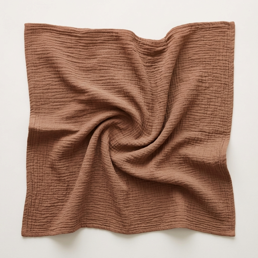 Premium organic cotton muslin swaddle blanket Camel Brown for newborns by Baby DukWear