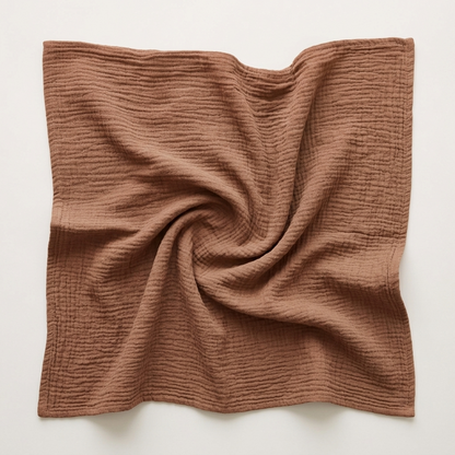 Premium organic cotton muslin swaddle blanket Camel Brown for newborns by Baby DukWear