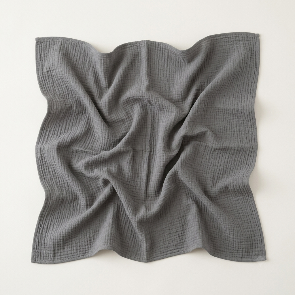 Premium organic cotton muslin swaddle blanket Titanium Grey Dark Gray for newborns by Baby DukWear
