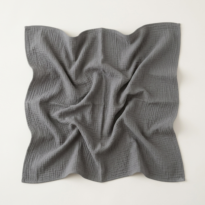 Premium organic cotton muslin swaddle blanket Titanium Grey Dark Gray for newborns by Baby DukWear