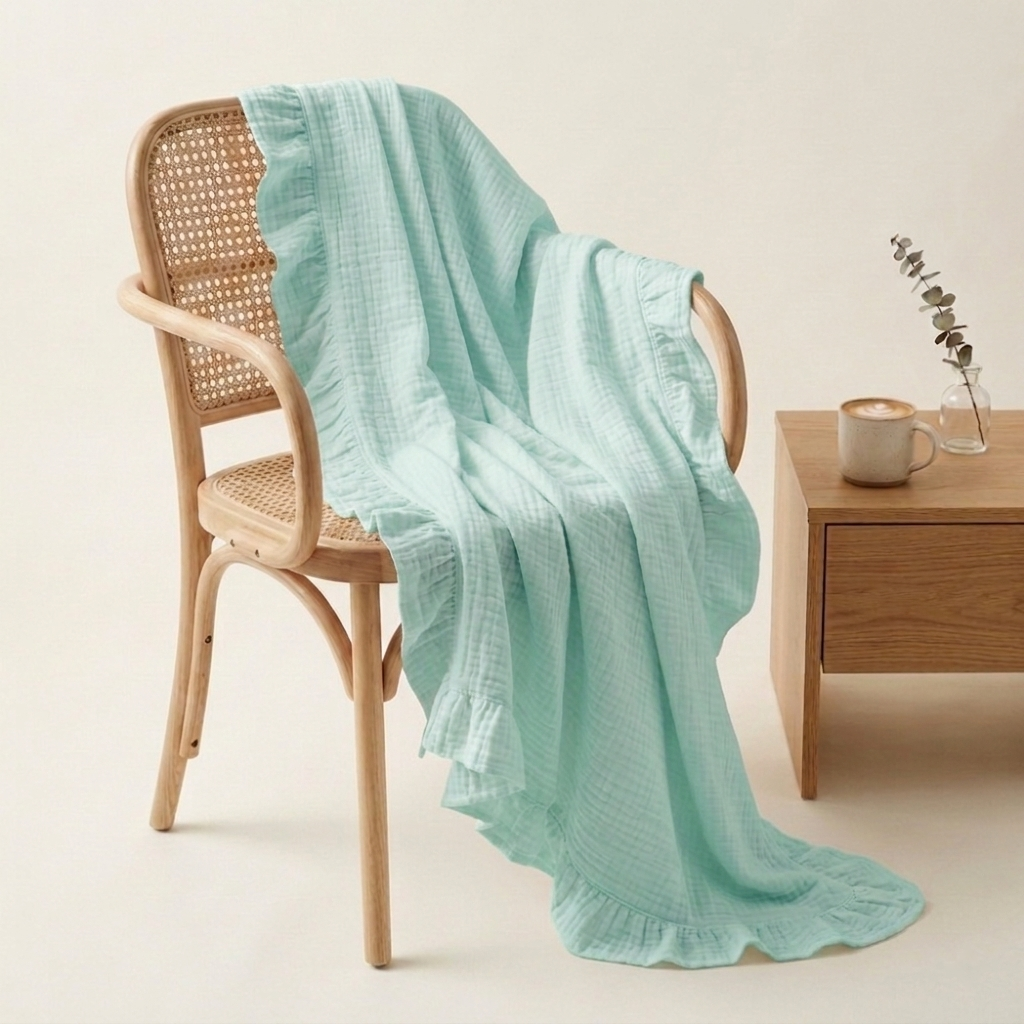 Organic 4-Layer Adult Throw - Boho Solid