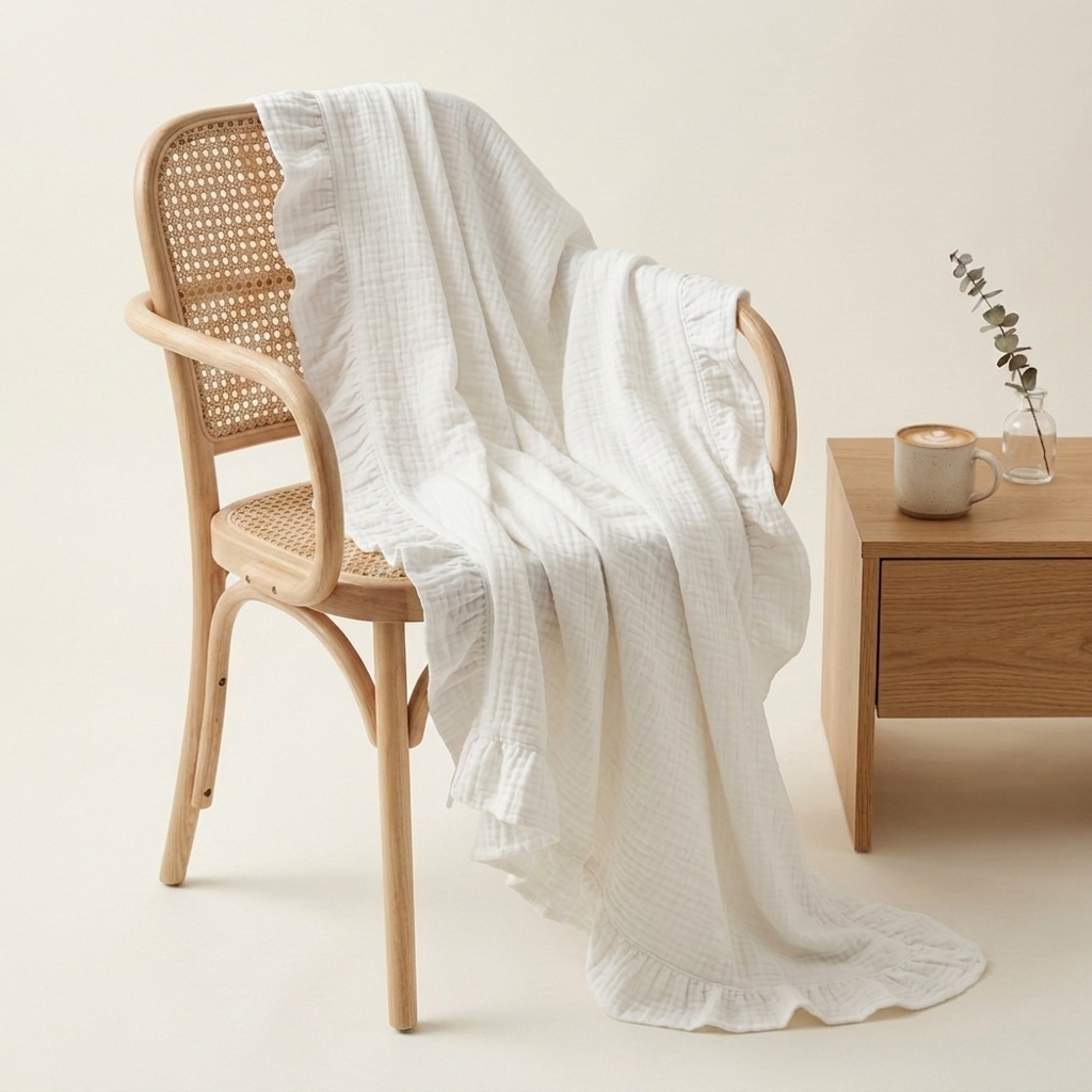 Organic 4-Layer Adult Throw - Boho Solid